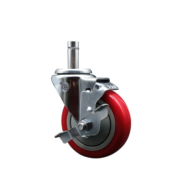 Service Caster Regency 460UCRTCSTRB Replacement Caster with Brake REG-SCC-GR20S414-PPUB-RED-TLB-845 - main